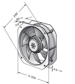 Вентилятор  230v 80W W2E200-HH38-01  KONE.
