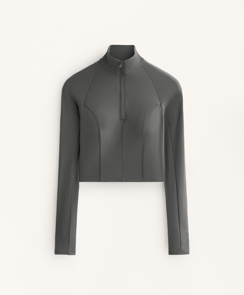 Oysho Топ Comfortlux с длинными рукавами, темный антрацит