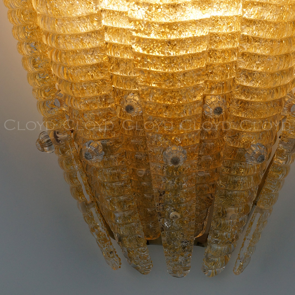 Бра Cloyd FERNAN W2 / выс. 42 см - латунь - желтое стекло (арт.20476)