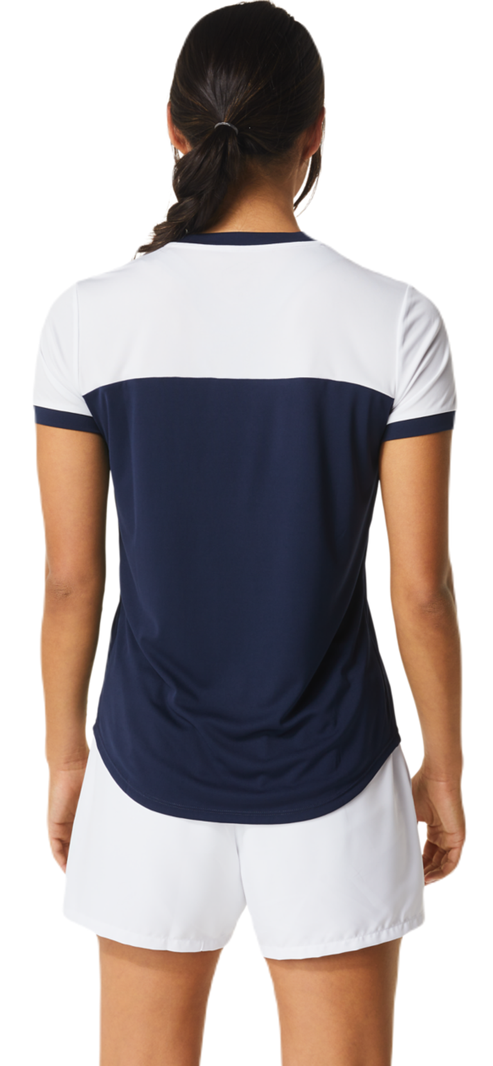 Женская теннисная футболка Asics Court Short Sleeve Top - midnight/brilliant white