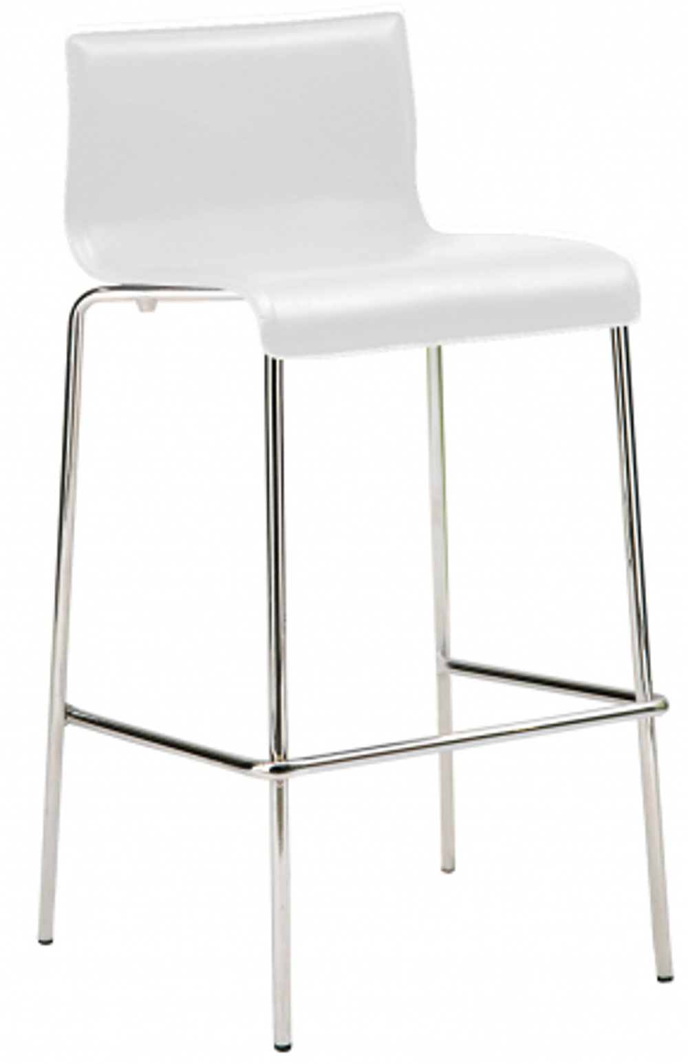 Стул барный с обивкой Papatya Icon BDK, хромированный, белый