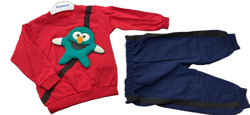 Костюм на мальчика производства Турция из 100% хлопка с яркой мягкой игрушкой на кофточке на возраст 1,5 года