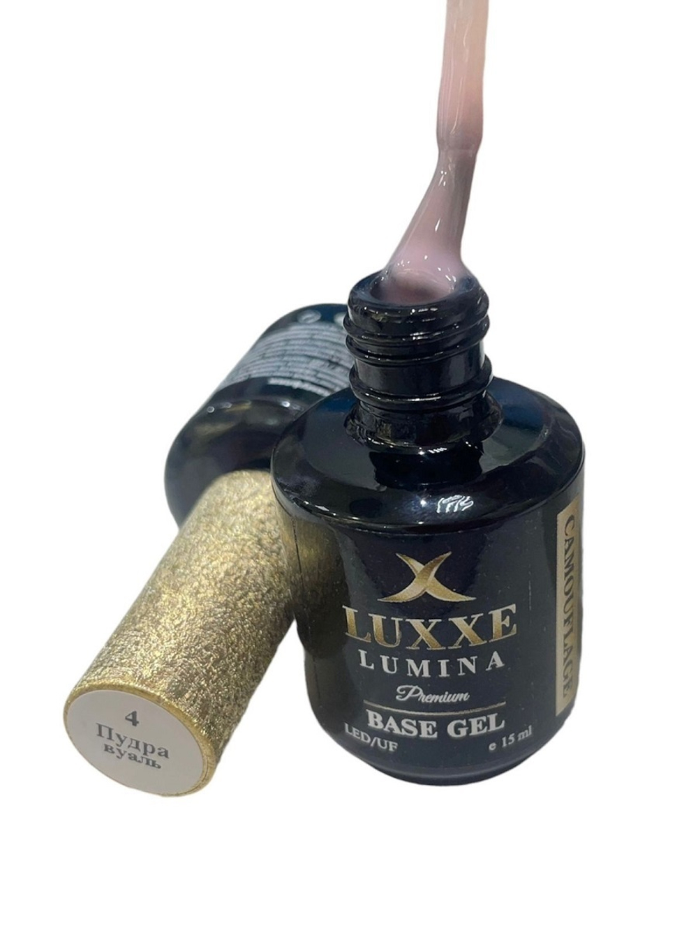 База-гель для ногтей камуфляж Luxxe Lumina Premium, пудра - вуаль №4