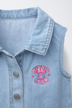 ZARA ДЖИНСОВОЕ ПЛАТЬЕ MINNIE MOUSE © DISNEY, ГОЛУБОЙ