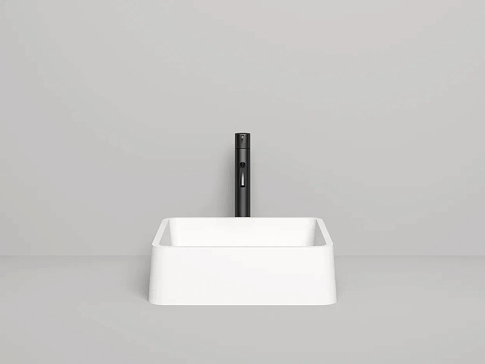 Раковина накладная Salini Gloria 02 1102202M 41,5 из искусственного камня S-Stone, белая матовая
