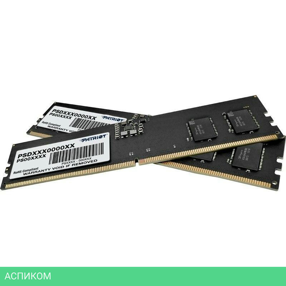 Оперативная память Patriot DDR5 2x16Gb 4800MHz Signature RTL PC5-38400 CL40 DIMM ECC 288-pin 1.1В (PSD532G4800K)
