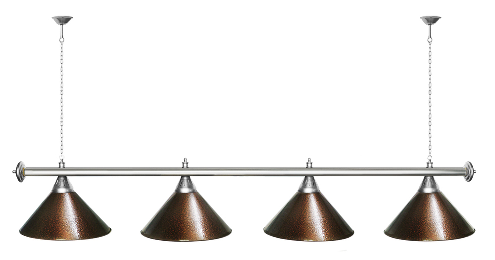 Лампа STARTBILLIARDS 4 пл. (плафоны зеленые,штанга золотая,фурнитура золото)