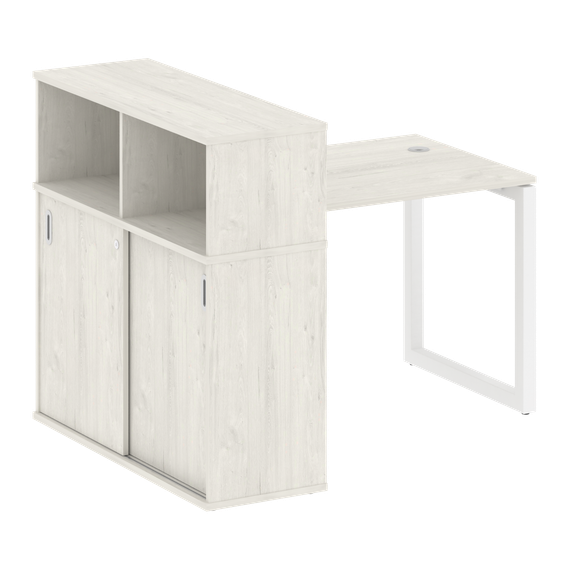 Метал Систем Куатро Стол письменный с шкафом-купе на О-образном м/к 50БО.РС-СШК-3.1 Т