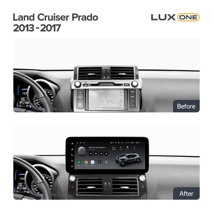 Магнитола Toyota Land Cruiser Prado 150 2013-2017 (рамка F2) - Teyes LUX ONE 360 монитор 12.3" 2K QLED на Android 10, CarPlay, 4G SIM-слот, 6/128ГБ, 4 камеры в комплекте