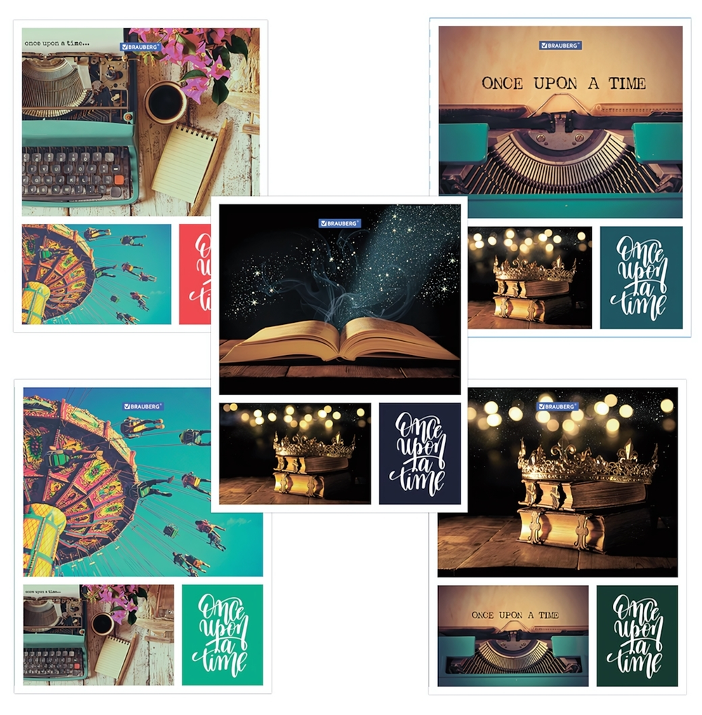 Тетрадь А5 48л. линия "Винтаж" скоба, обложка картон, микс в спайке (BRAUBERG)