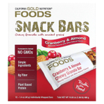 California Gold Nutrition, Foods, жевательные батончики из гранолы с клюквой и миндалем, 12 шт. по 40 г (1,4 унции)