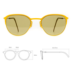 Желтые солнцезащитные очки из титана с оливковыми линзами. Модель 21