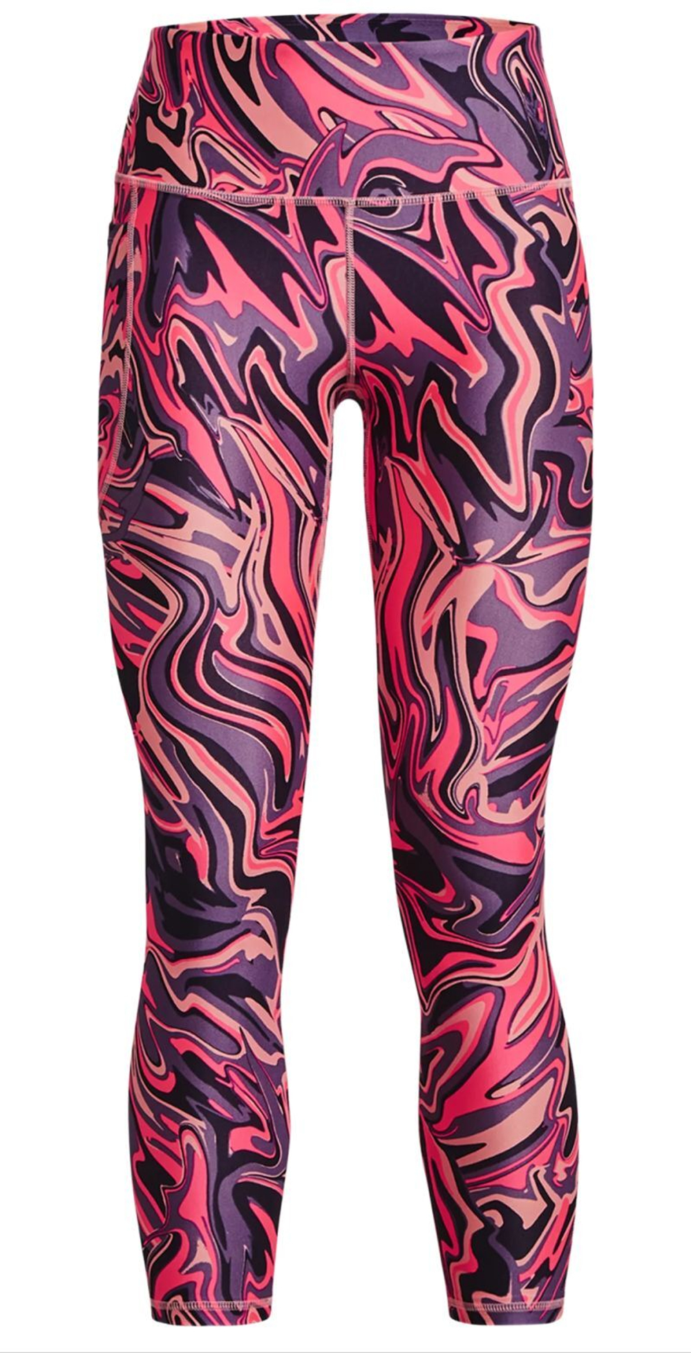 Леггинсы Under Armour Women's HeatGear No-Slip Waistband Printed Ankle Leggings - Pink