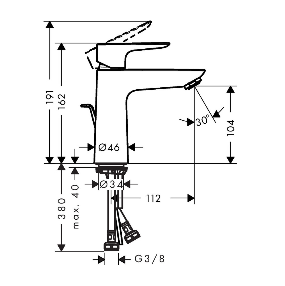 Смеситель для раковины 110 Talis E Hansgrohe