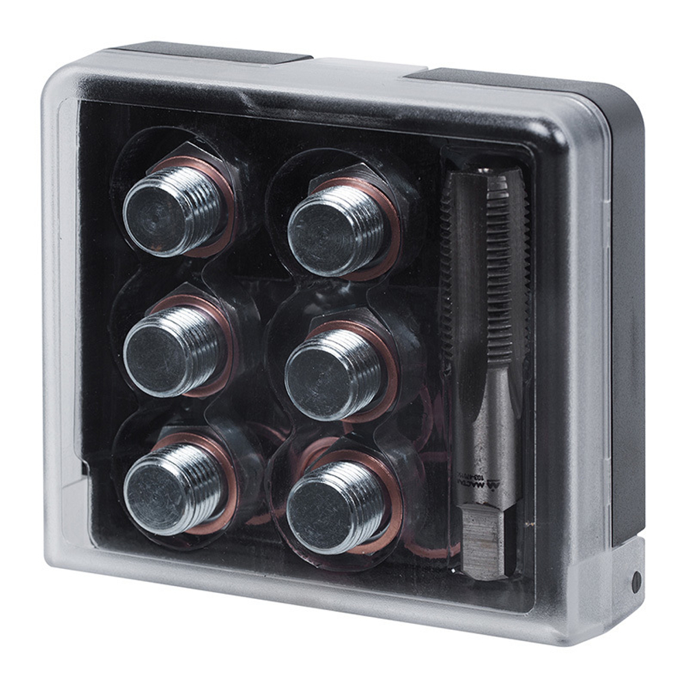 МАСТАК (103-47015C) Набор для ремонта масляных пробок М15 х 1.5, бокс, 19 предметов