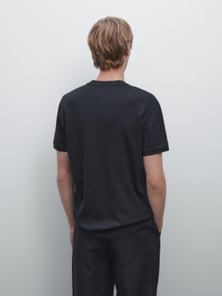 Massimo Dutti Рубашка-поло с воротником, темно-синий