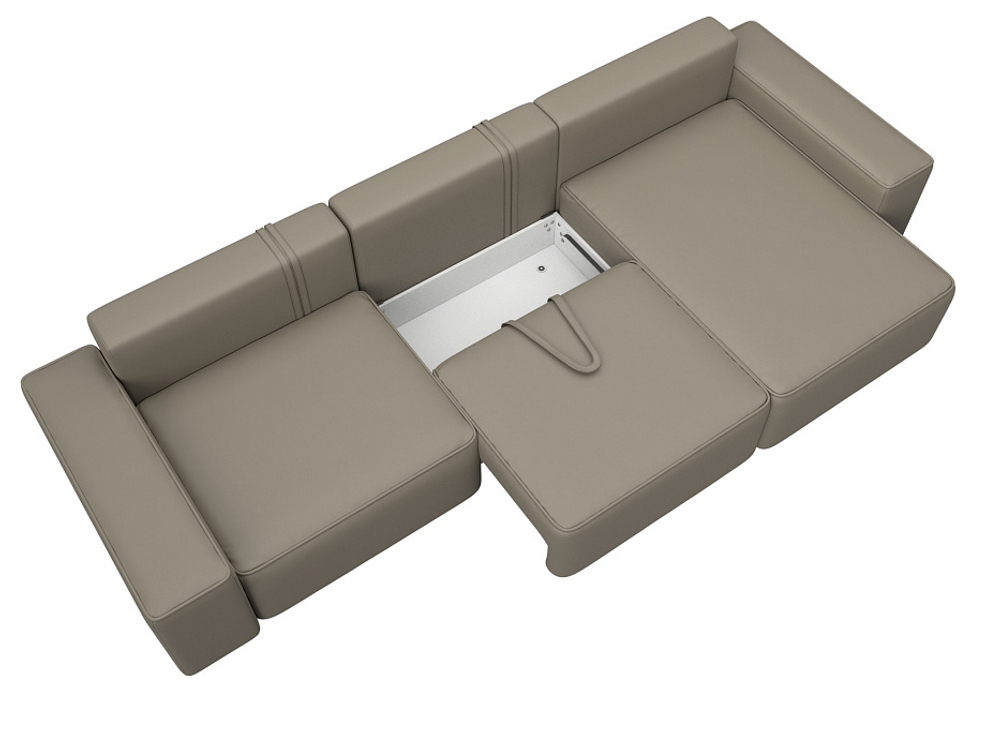 Диван угловой Лига-074 угол универсальный ЭКОКОЖА GRIFON 04 бежевый