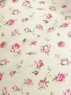 Ткань для пошива "Розовые бутоны на бежевом" Сказка перкаль, длина 10 м., ширина 2,2 м.