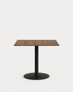 Esilda Стол с меламиновой отделкой под орех и черной металлической  ножкой