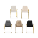 Стул на металлокаркасе Woodville Lana dark grey, gold