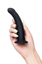 Черный анальный фаллоимитатор Serpens - 14 см. (Цвет: черный)