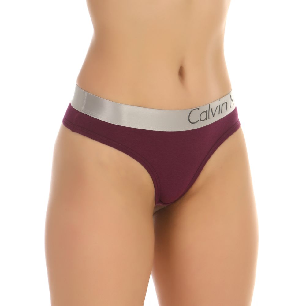 Женские трусы тонги баклажанового цвета Calvin Klein Women Steel Purple