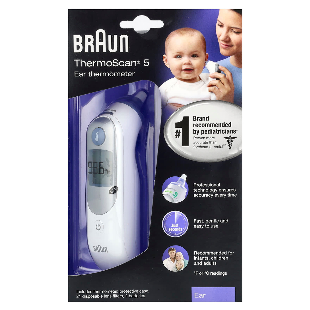 Braun, ThermoScan 5, ушной термометр, набор из 25 предметов