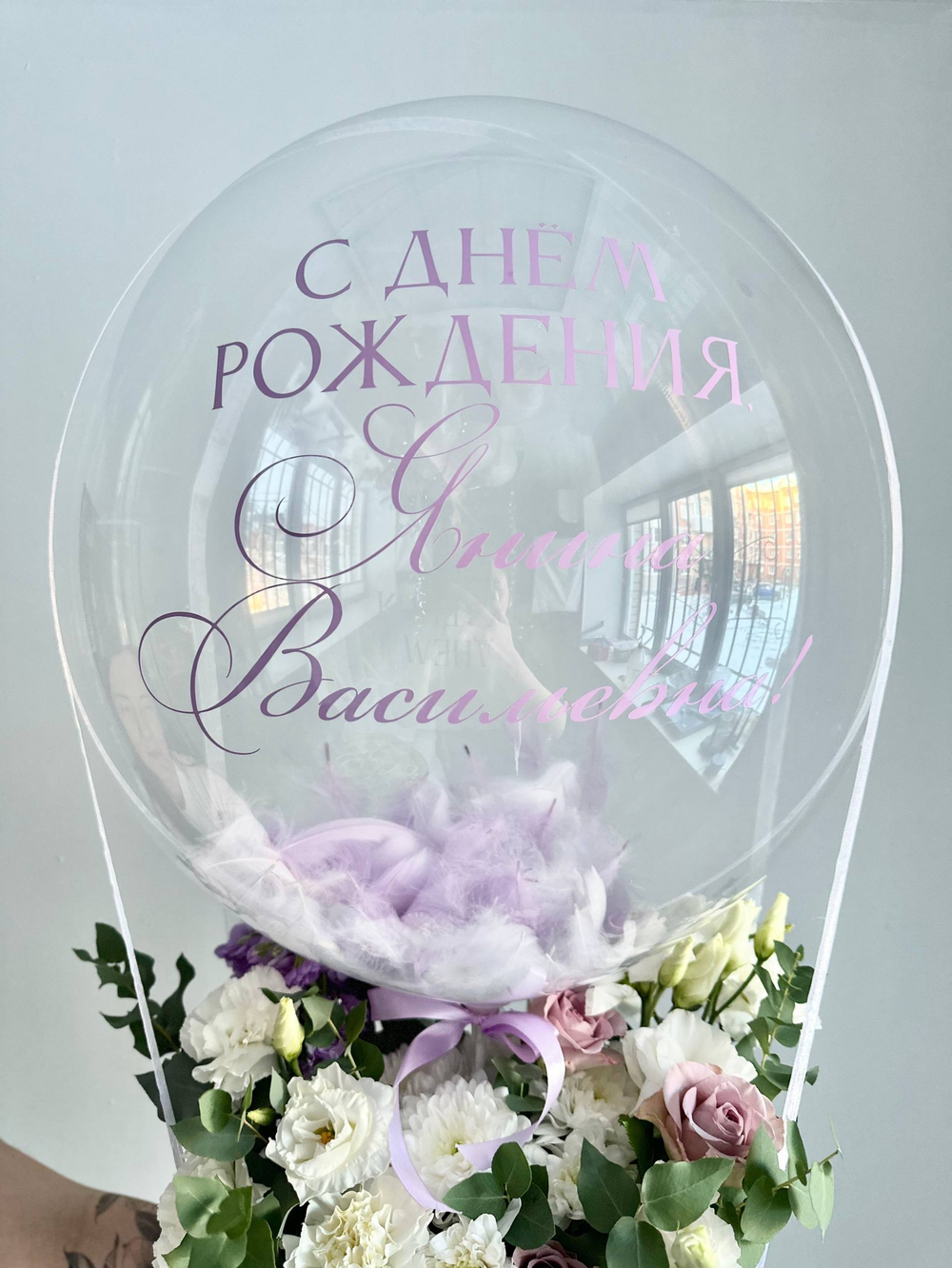 Шляпная коробка с цветами №4642