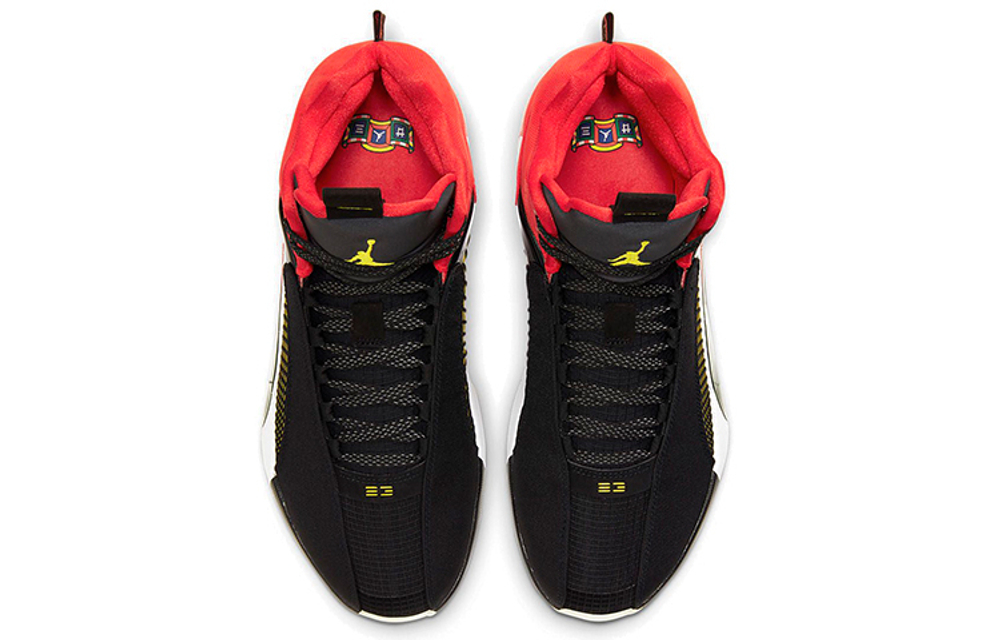 Jordan Air Jordan 35 CNY PF "Chinese New Year" Chinese New Year shock-absorbing non-slip mid-top actual combat basketball shoes for men and women with the same style red, black and yellow domestic version