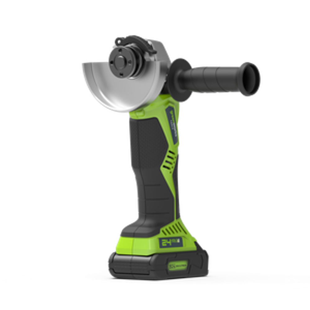 Аккумуляторная угловая шлифовальная машина Greenworks GD24AGK2,3200207UA, 24v, АКБ 2 А·ч и ЗУ,сумка