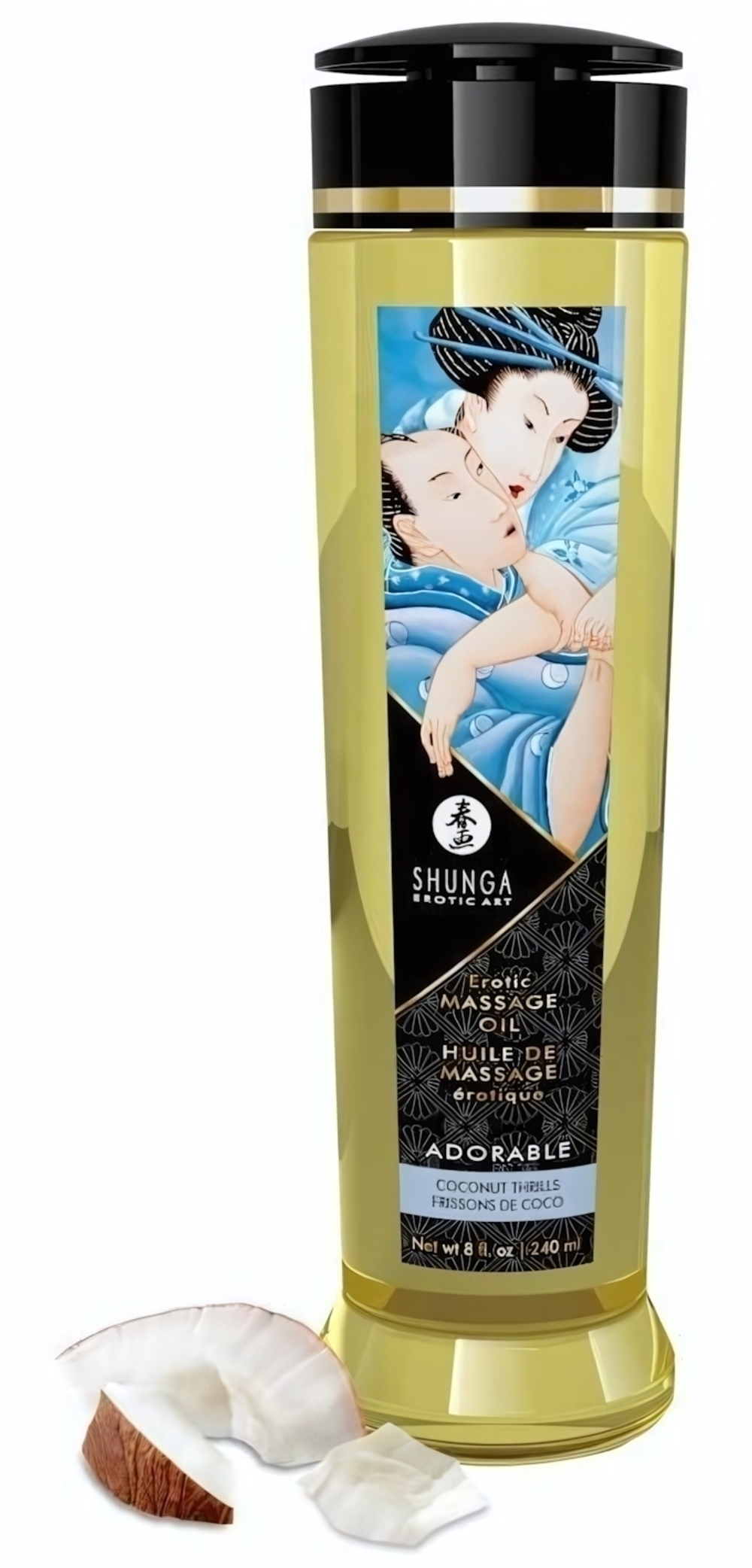 Массажное масло для тела Adorable с ароматом кокоса - 240 мл.