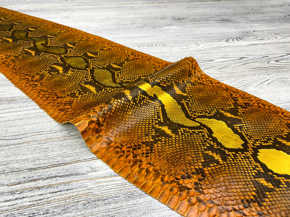 Metalic Orange (0,4-0,6 мм), цв Оранжевый, натуральная кожа питона