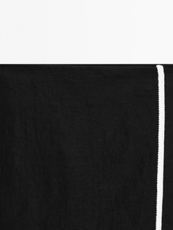 Massimo Dutti Юбка миди с контрастной вышивкой, черный