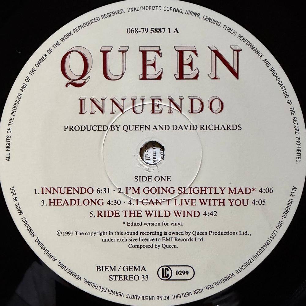 Queen ‎– Innuendo (Европа 1991г.)