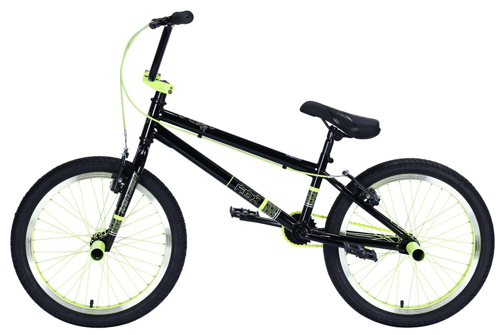 Велосипед BMX Tech Team Fox 20" черно-зеленый 2024