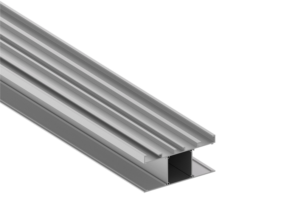 Накладной двусторонний алюминиевый профиль,  42, 3х90х2000. Цвет: Анодированное серебро, серия:DN8HF