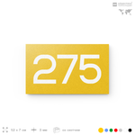 Номер на дверь 275, табличка на дверь для офиса, квартиры, кабинета, аудитории, склада, желтая 120х70 мм, Айдентика Технолоджи