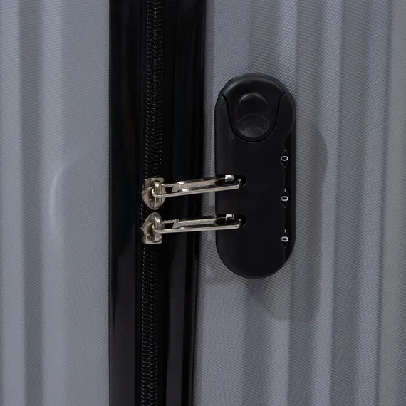 Чемодан маленький 20&quot;, кодовый замок, цвет серебряный