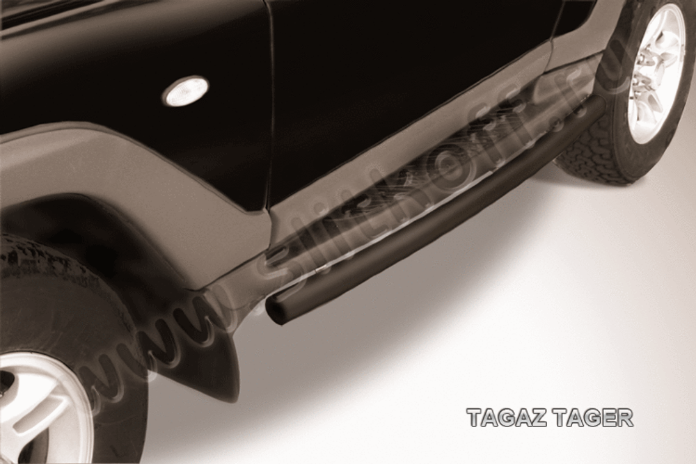 Пороги стальные Tagaz Tager (2008-2012) d57 труба (серебристые)