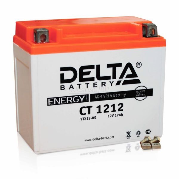 Аккумулятор для мототехники DELTA CT 1212 180 А прям. пол. 12 Ач (YTX14-BS, YTX12-BS)