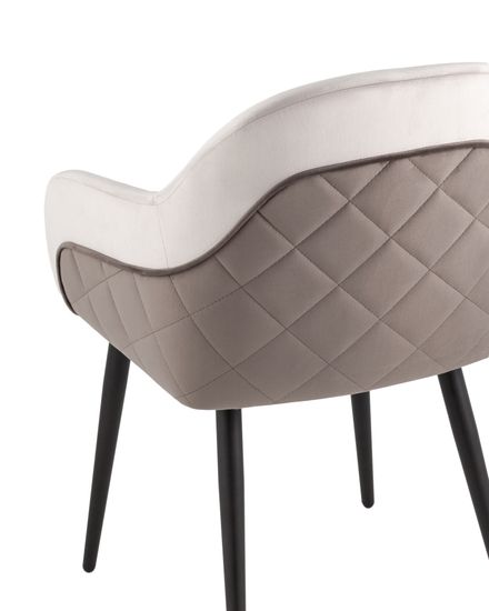 Стул Новел New велюр светло-серый с темно-серой спинкой