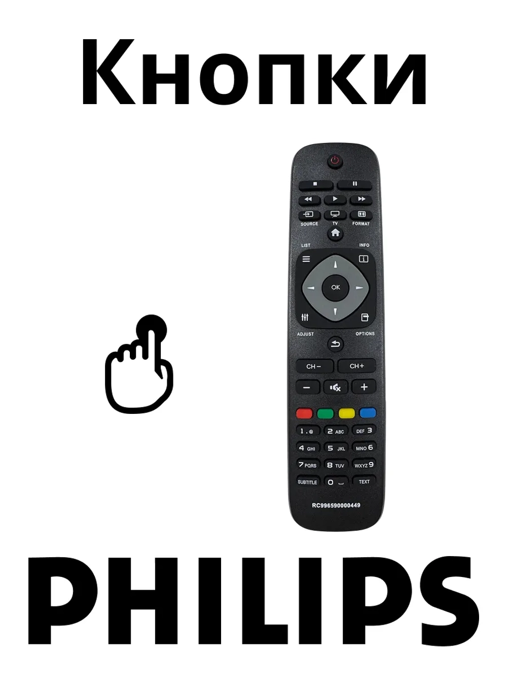 Пульт Huayu для телевизора Philips PDUHPH191 (RC996590000449) PDUHPH191