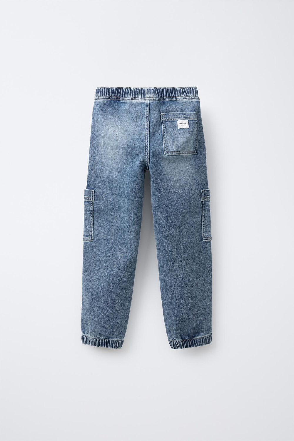 ZARA ДЖИНСЫ-ДЖОГГЕРЫ С КАРМАНАМИ, ВЫЦВЕТШИЙ СИНИЙ