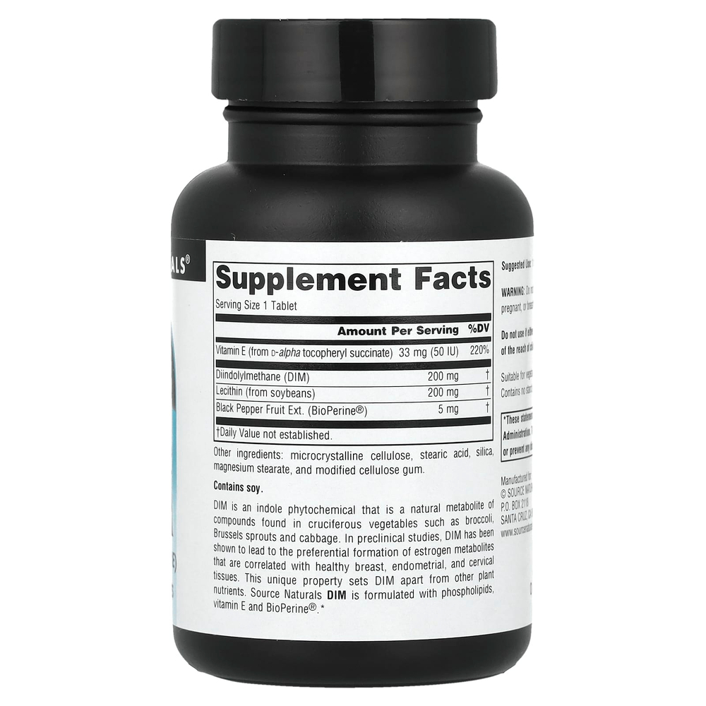 Source Naturals, DIM, 200 мг, 30 таблеток