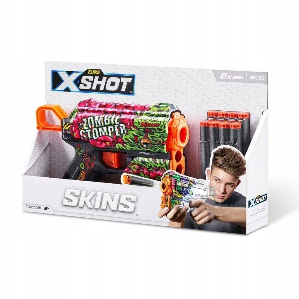 Игрушечное оружие X-Shot Skins Flux Zombie Stomper - Пусковая установка  Пистолет Скин флакс Зомби - Икс-шот 36551 купить в Москве | Доставка по  России.