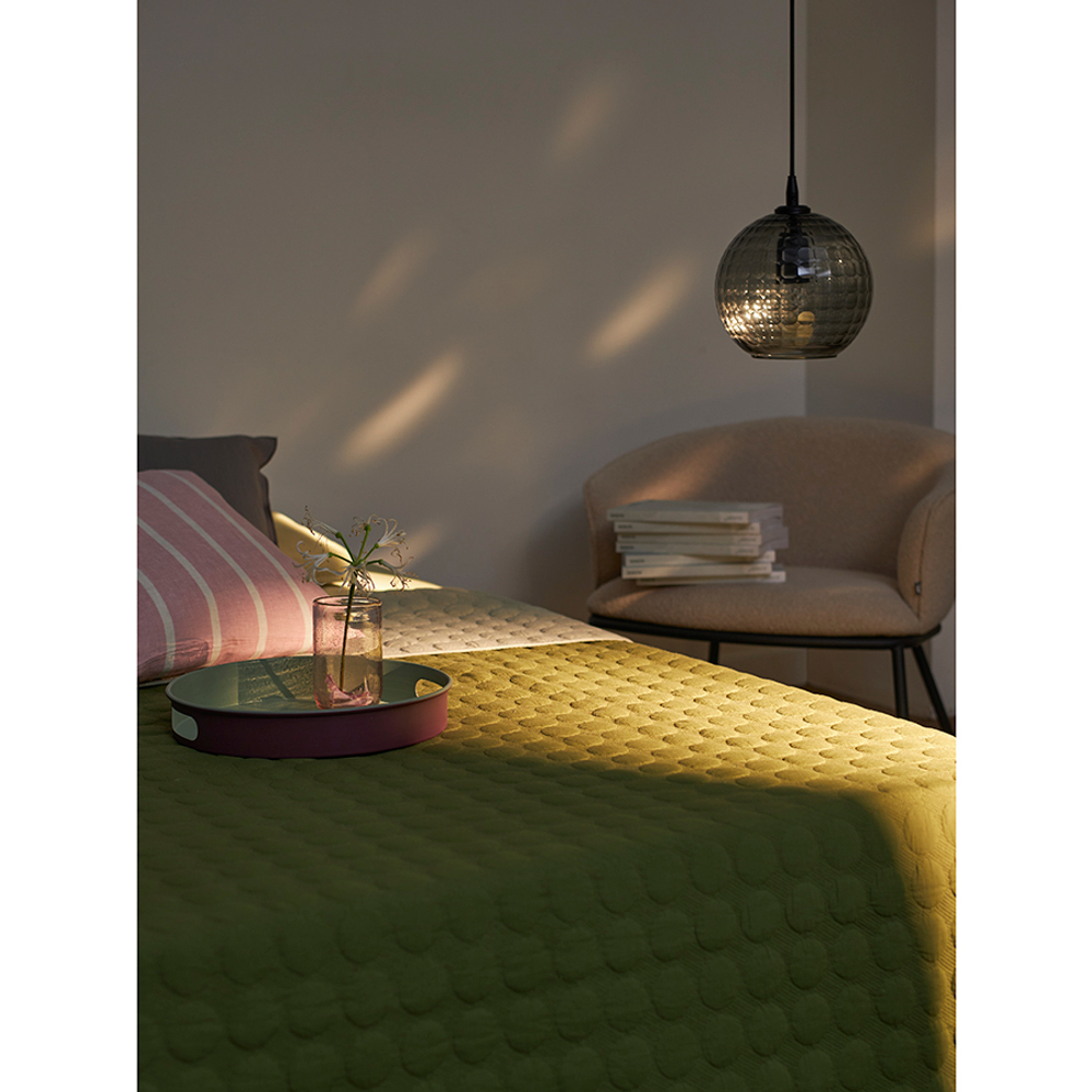 Покрывало стеганое solid dots оливкового цвета из коллекции essential, 230х250 см