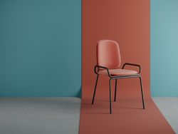 Стул Ror, Double Frame, велюр, черный/темно-красный