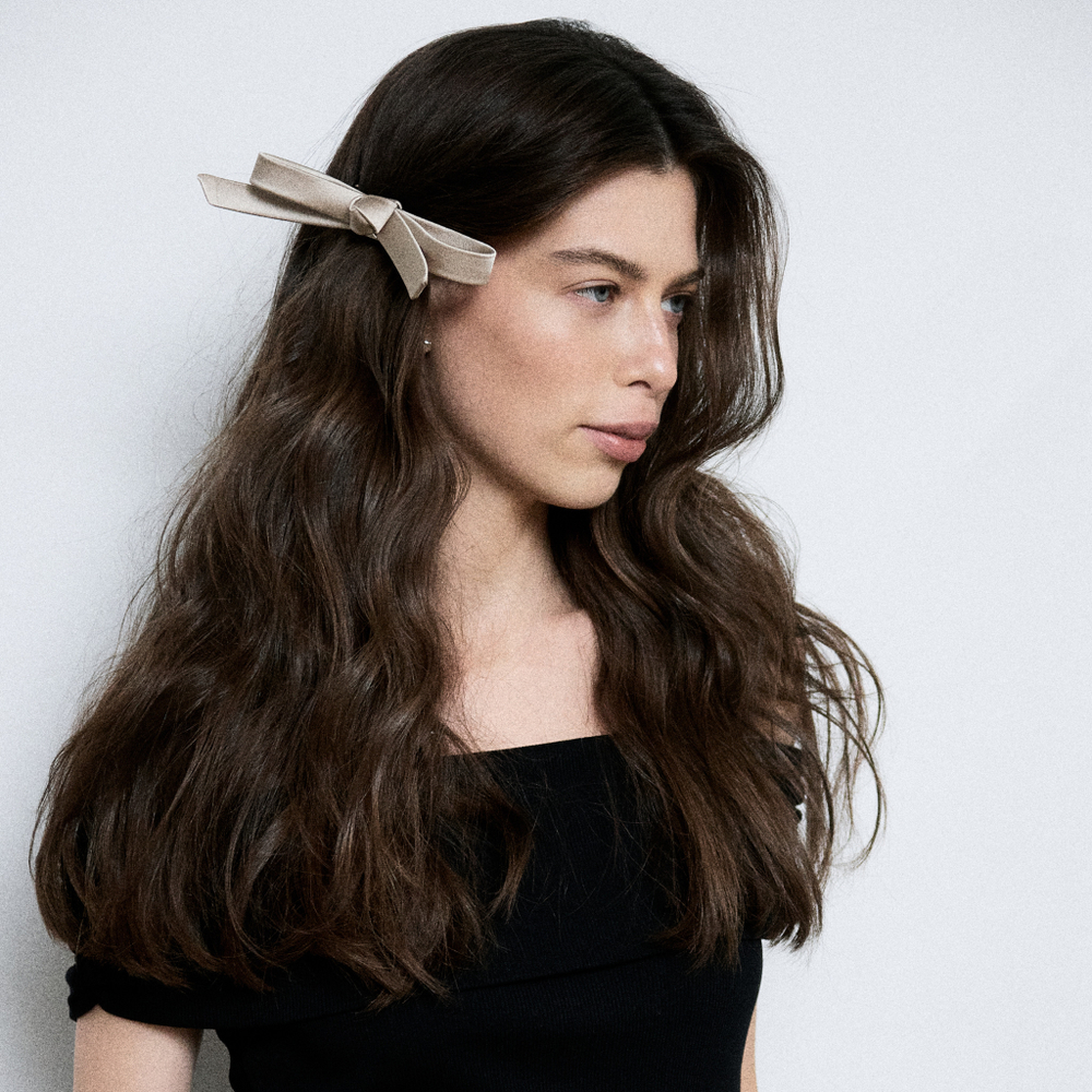 Бант "Стрекоза" S бежевый