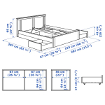 Каркас кровати с 4 ящиками для хранения - IKEA SONGESAND, 200х140 см, белый, СОНГЕСАНД ИКЕА