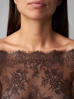 01-11 ОПТ Кружево шантильи 23 см, черный 170